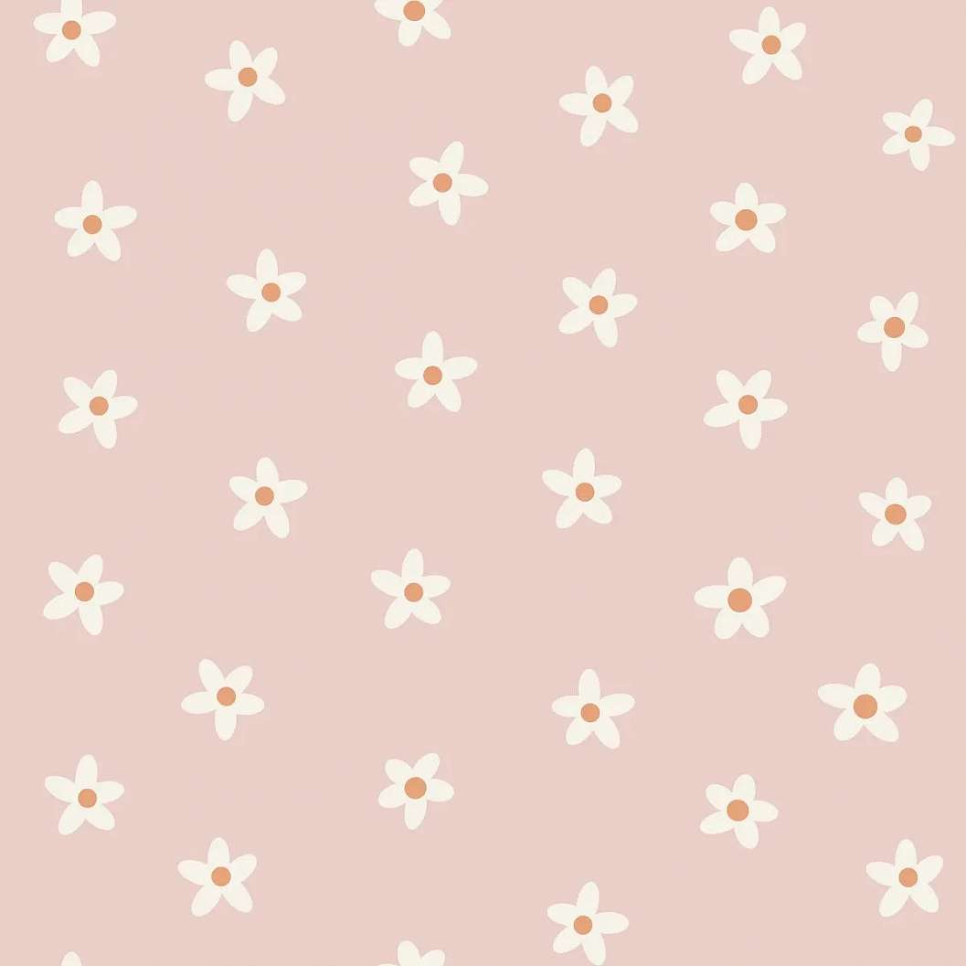 Gyerek dekor tapéta virág mintás rózsaszín és beige színben