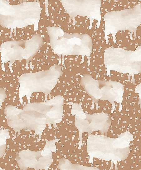 Gyerek design tapéta bárány mintával vízfestett stílusban