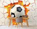 Gyerek fotótapéta a falat áttöri a futballabda narancssárga színben színben 368x254 vlies