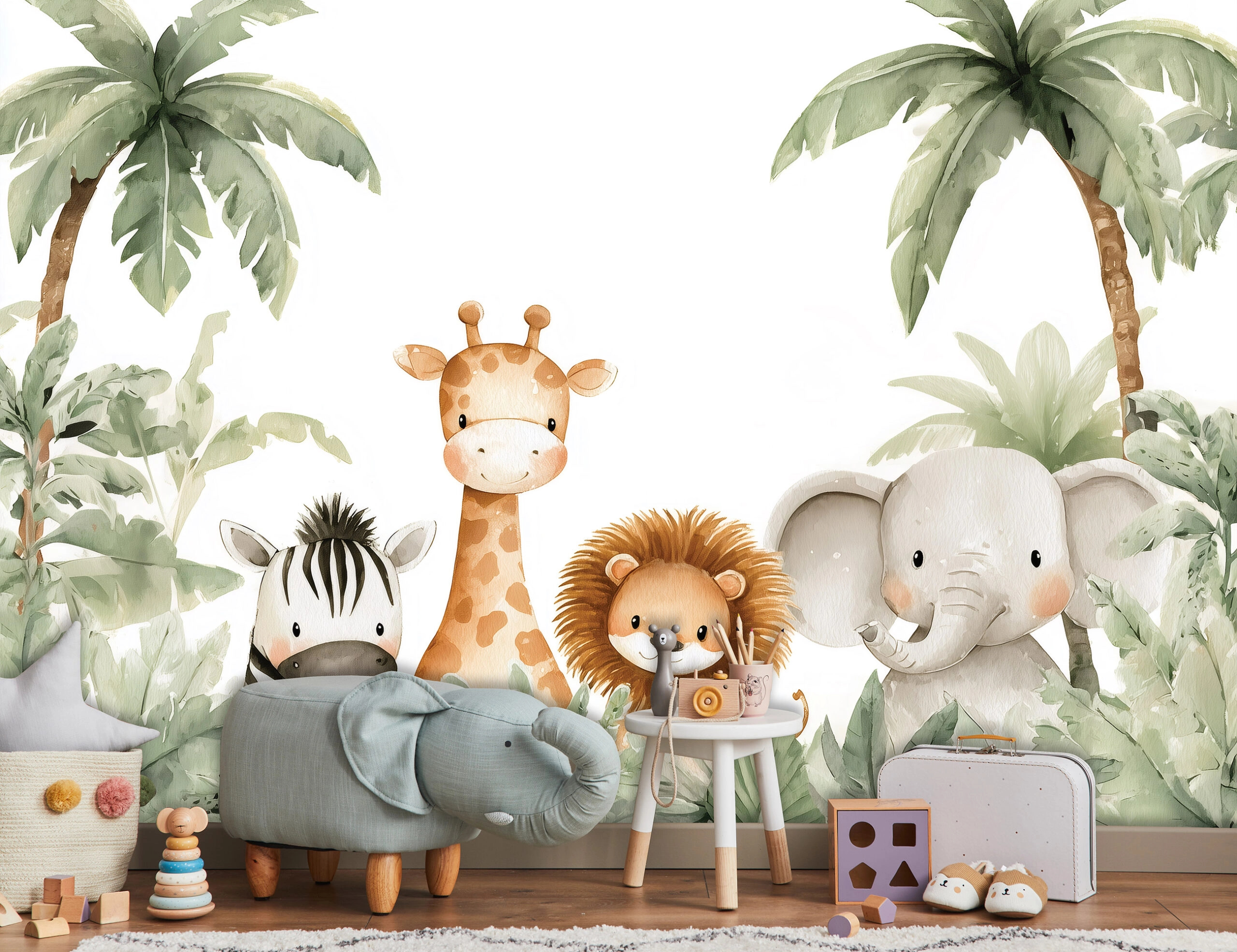 Gyerek fotótapéta afrikai állatok mintával 368x254 vlies