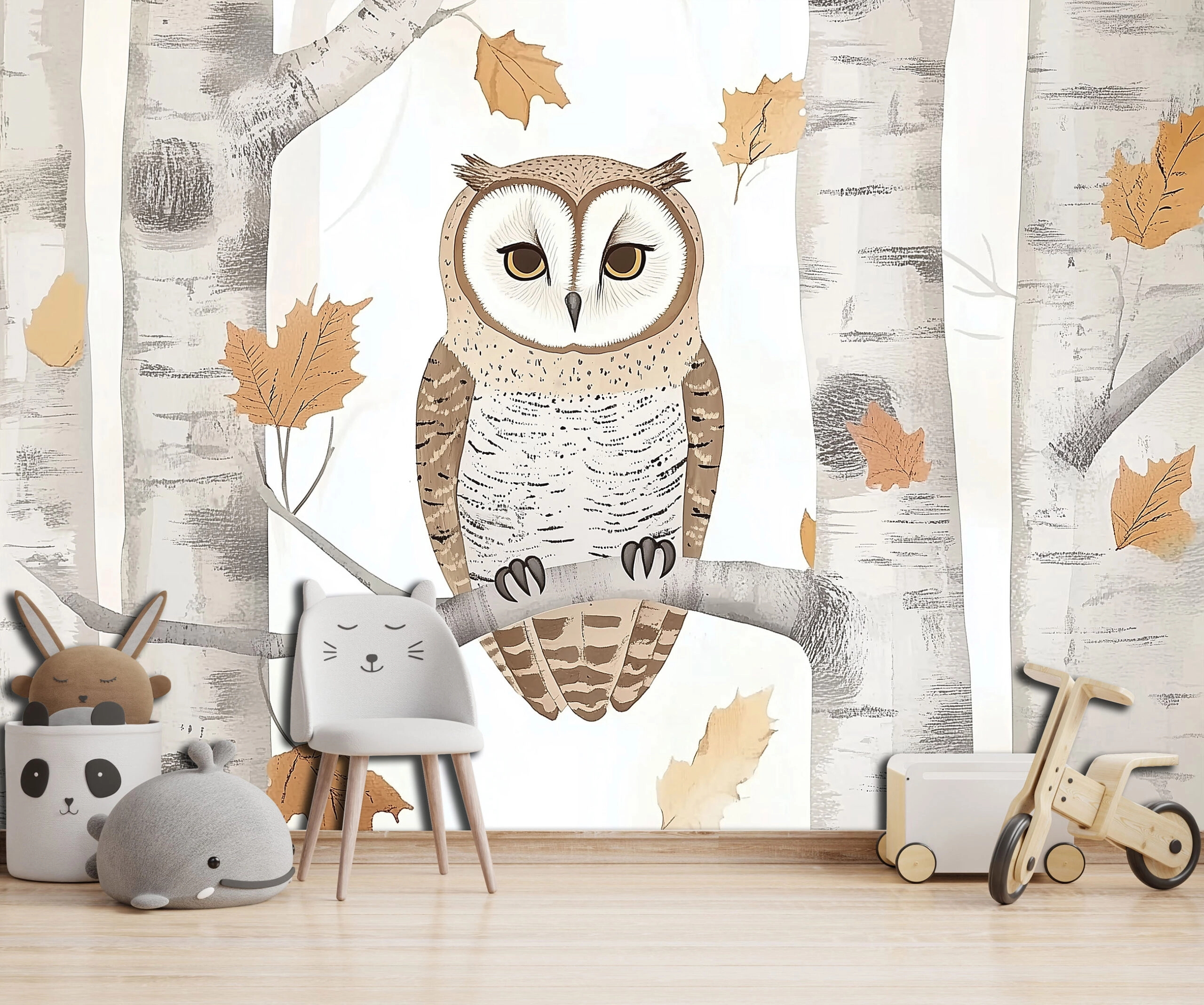 Gyerek fotótapéta bagoly mintával 368x254 vlies