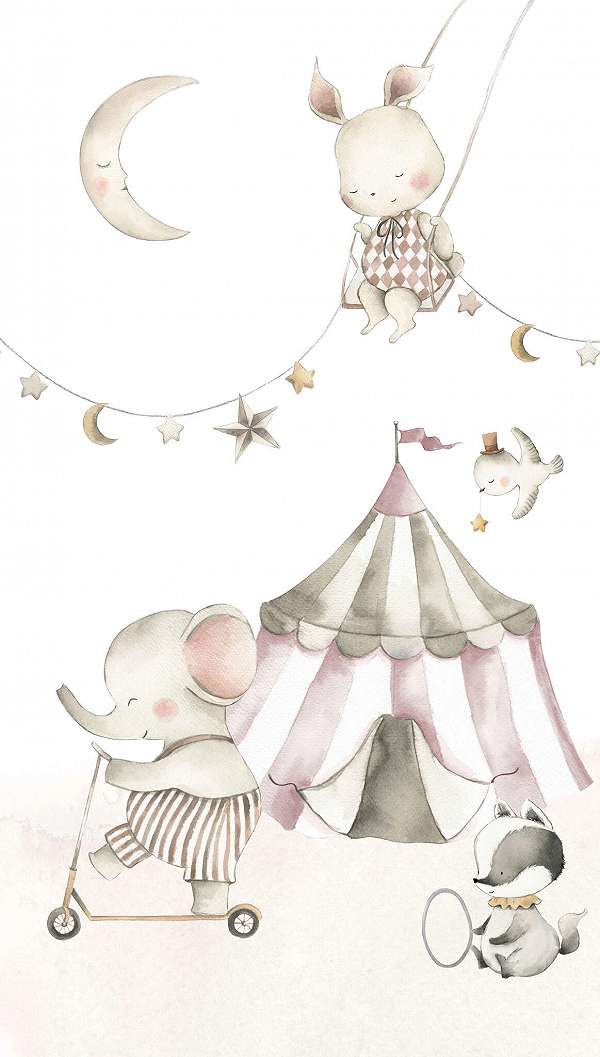 Gyerek fotótapéta cirkuszisátor állatokkal mintával