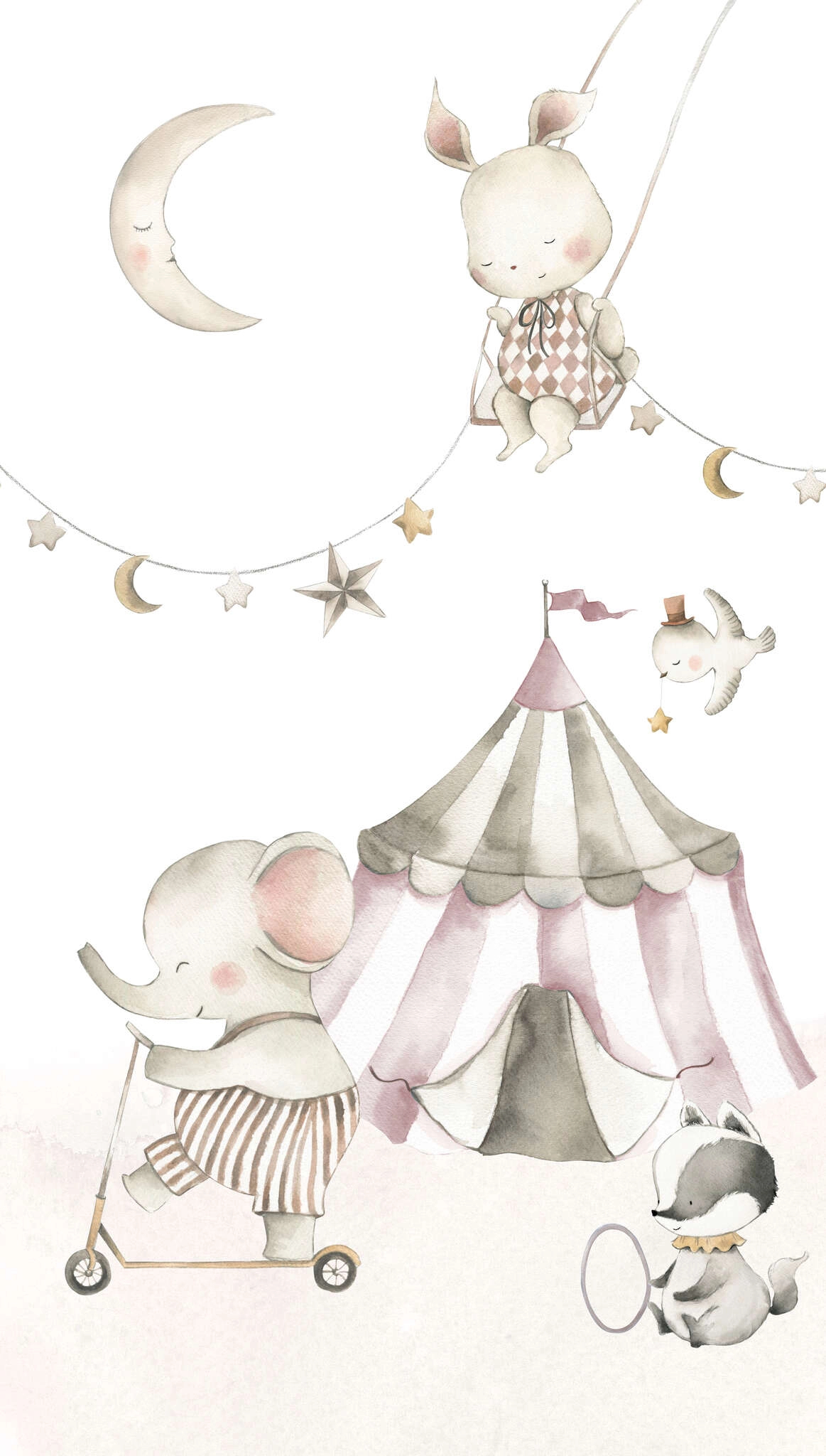 Gyerek fotótapéta cirkuszisátor állatokkal mintával