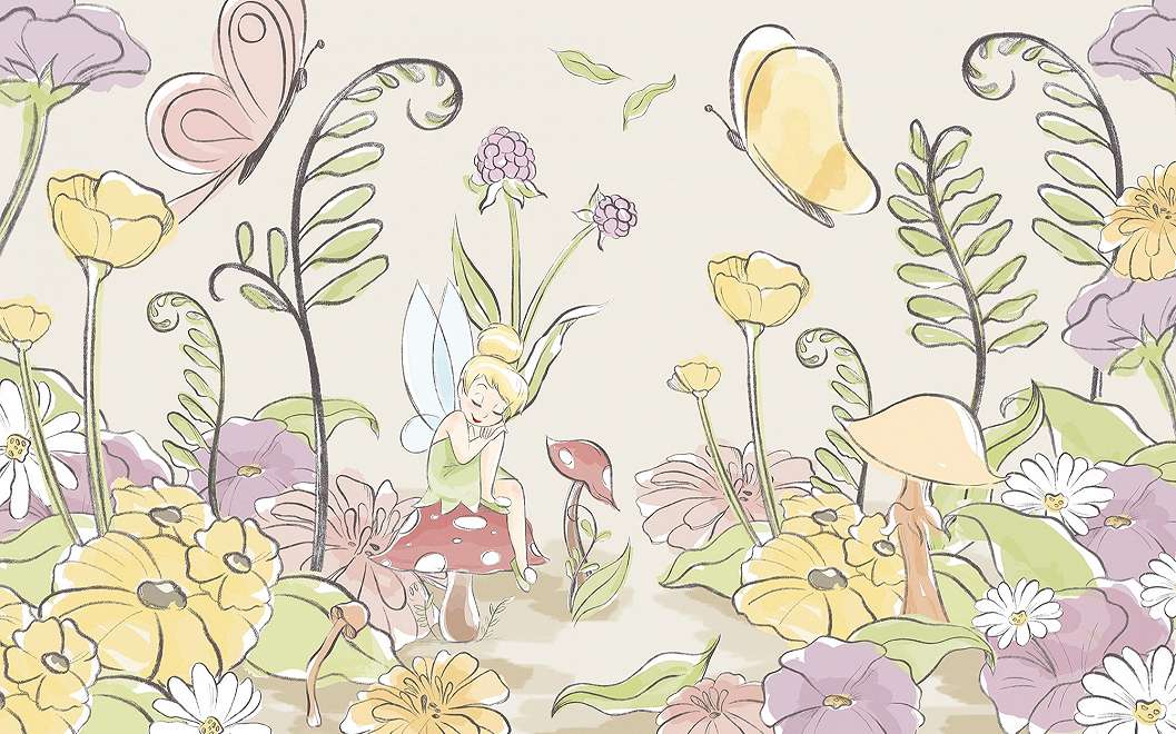 Gyerek fotótapéta Csingiling virágok között mintával