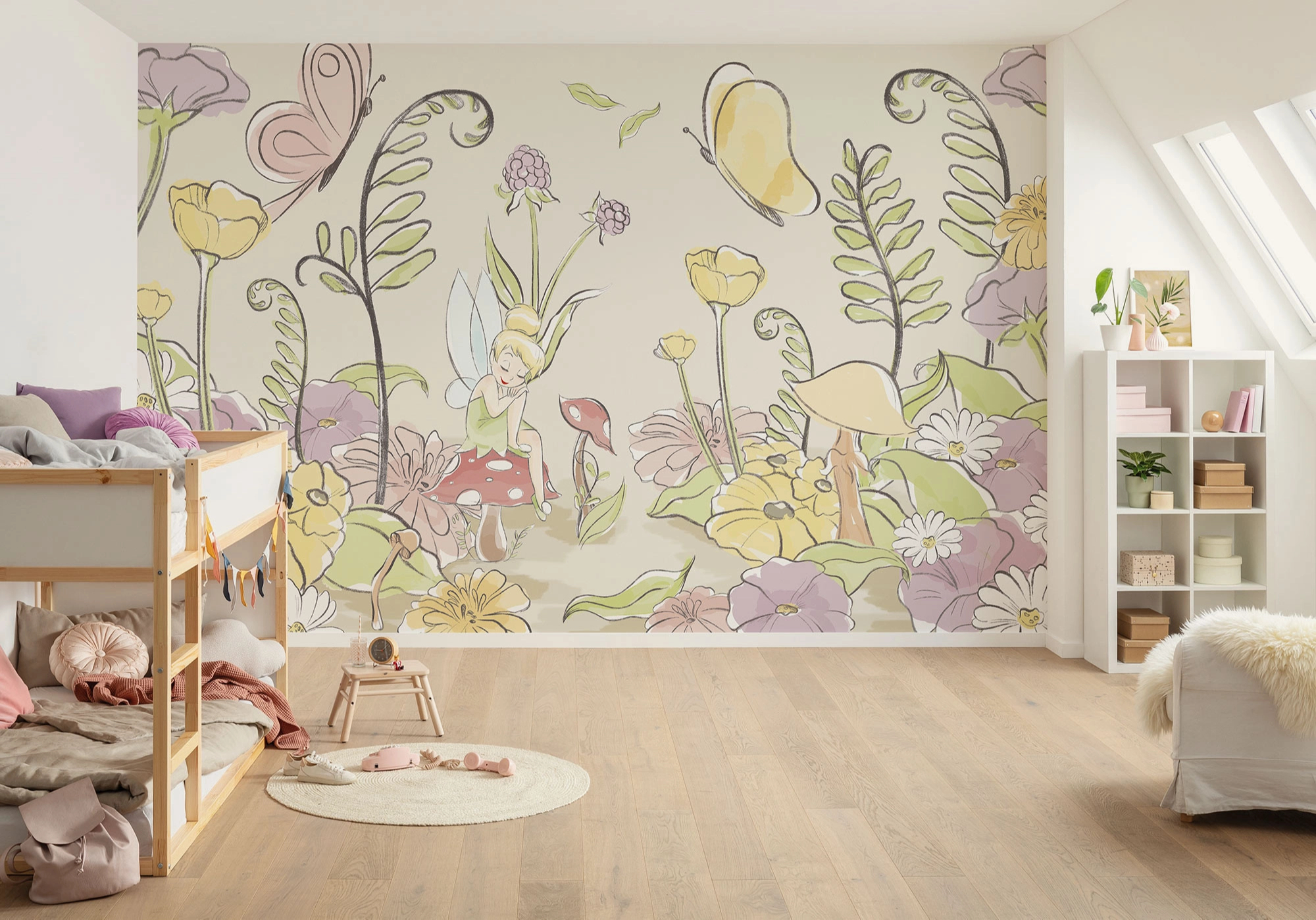 Gyerek fotótapéta Csingiling virágok között mintával