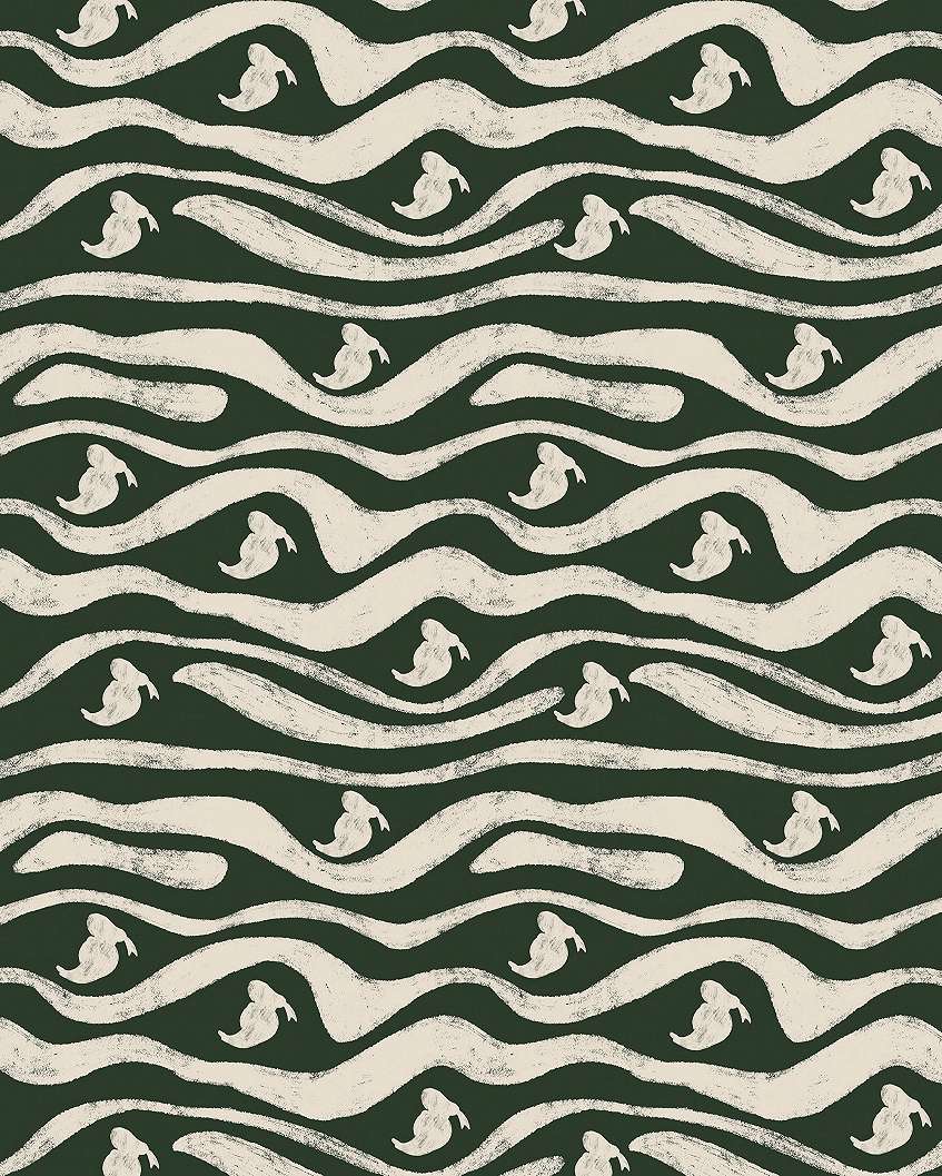 Gyerek fotótapéta Donald kacsás hullámzó zöld csíkos mintával