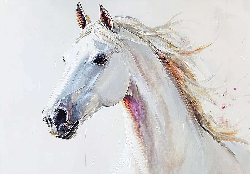 Gyerek fotótapéta fehér ló mintával 368x254 vlies