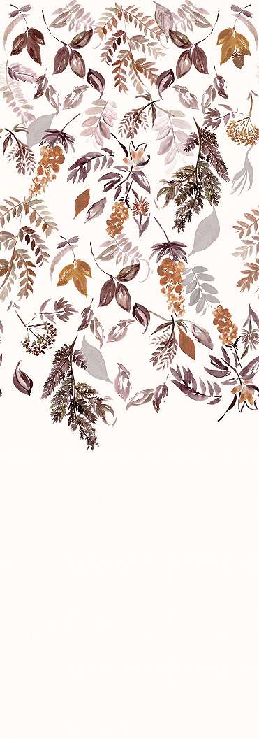 Gyerek fotótapéta lefelé függő akvarell levél mintával