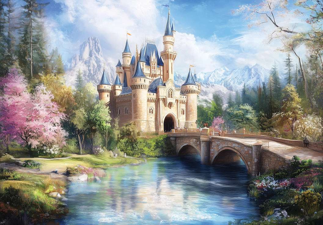 Gyerek fotótapéta mesebeli kastély mintával 368x254 vlies