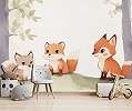 Gyerek fotótapéta rókakönyök mintával 368x254 vlies