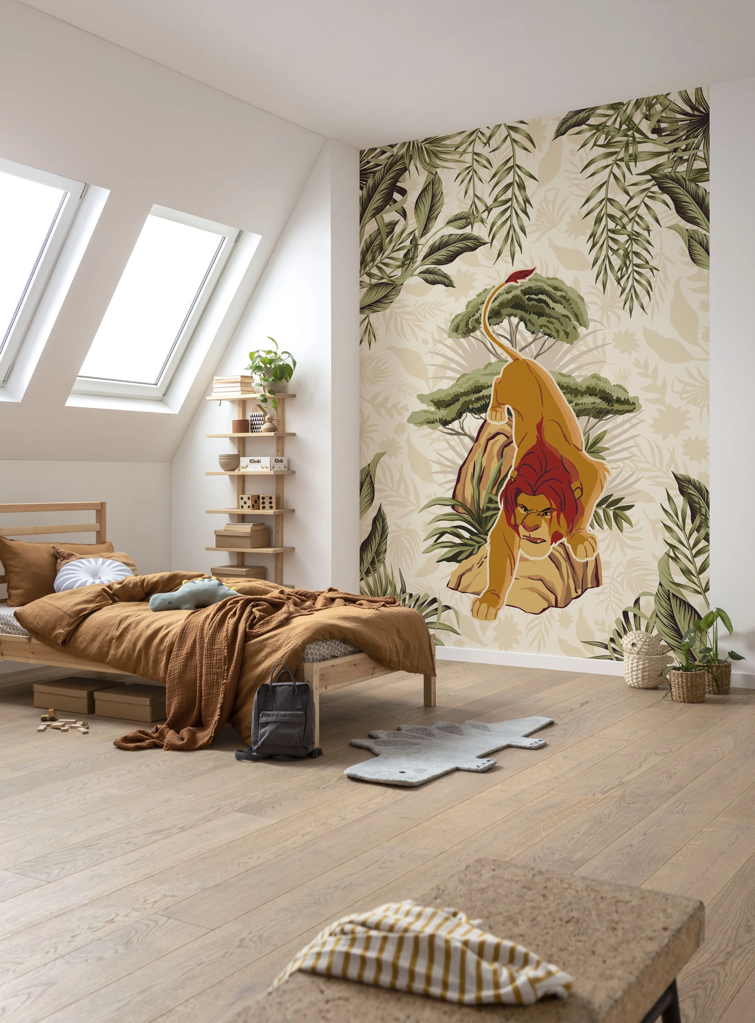 Fotótapéta Simba Disney mesefigurával és növényekkel