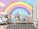 Gyerek fotótapéta stilizált szivárvány és felhő mintával 368x254 vlies