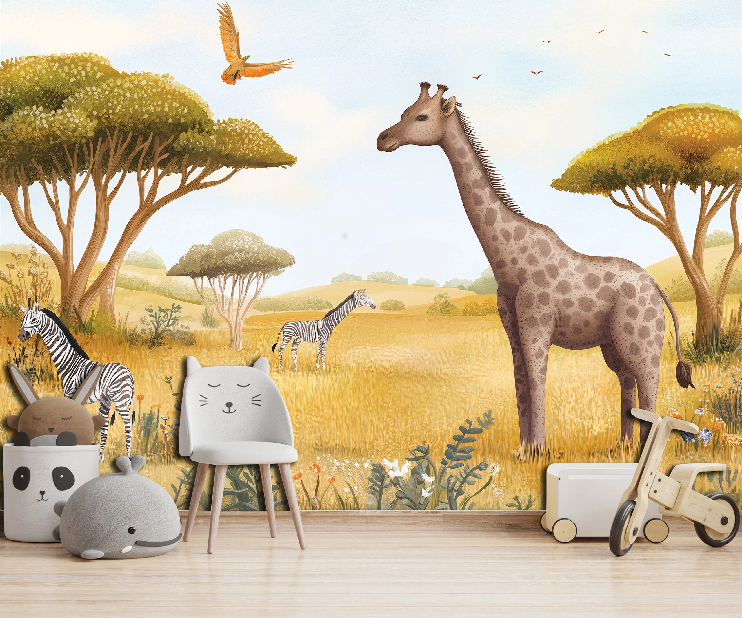 Gyerek fotótapéta szafari mintával 368x254 vlies