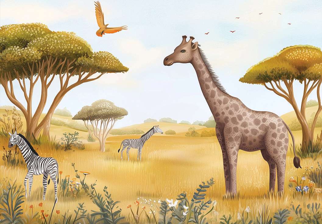 Gyerek fotótapéta szafari mintával 368x254 vlies