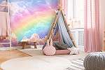 Szivárvány a felhők között gyerek fotótapéta lágy pasztell színekkel 368x254 vlies