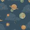 Gyerek tapéta bolygó mintával vinyl mosható