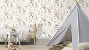 Gyerek tapéta církusz mintával szürke színben