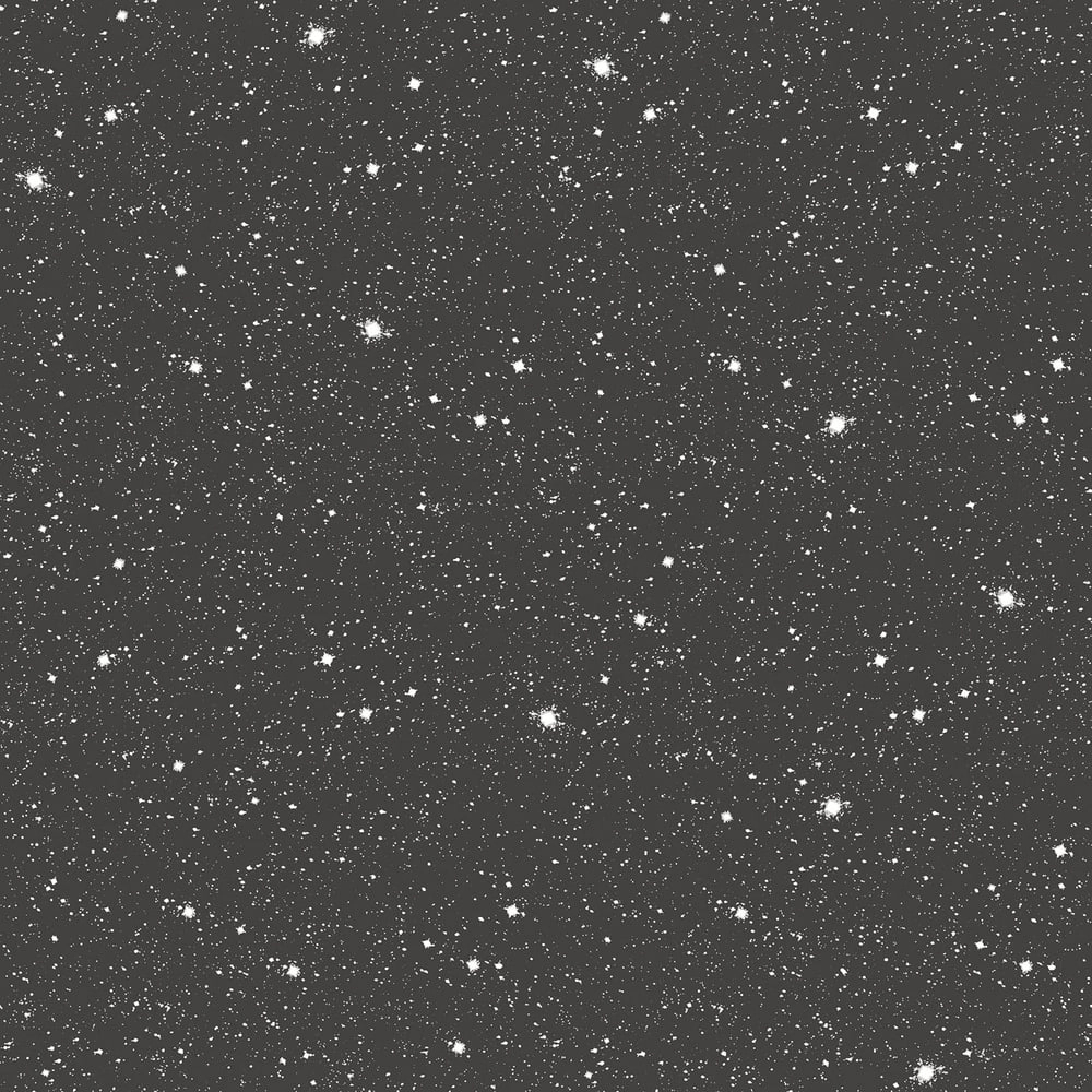 Gyerek tapéta csillagos mintával fekete színben