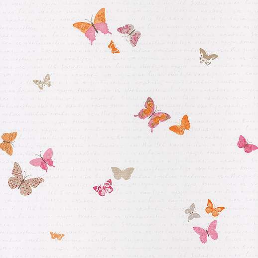Gyerek tapéta fehér alapon pillangókkal