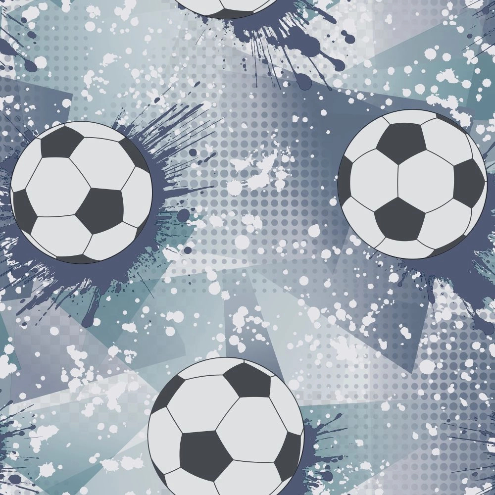 Gyerek tapéta focilabda mintával kék színben