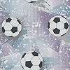 Gyerek tapéta focilabda mintával lila és ezüst színben
