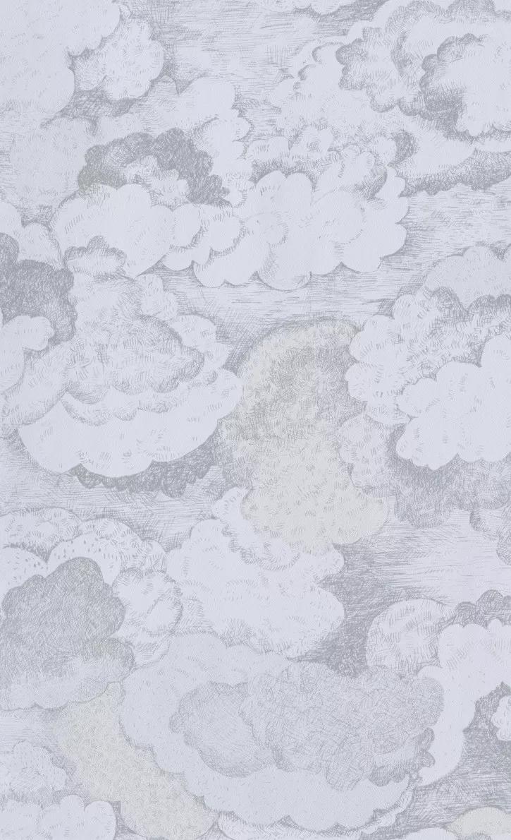 Gyerek tapéta halványkék felhős mintával