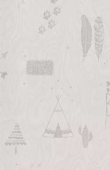 Gyerek tapéta indián sátor mintával bézs színben skandináv stílusban