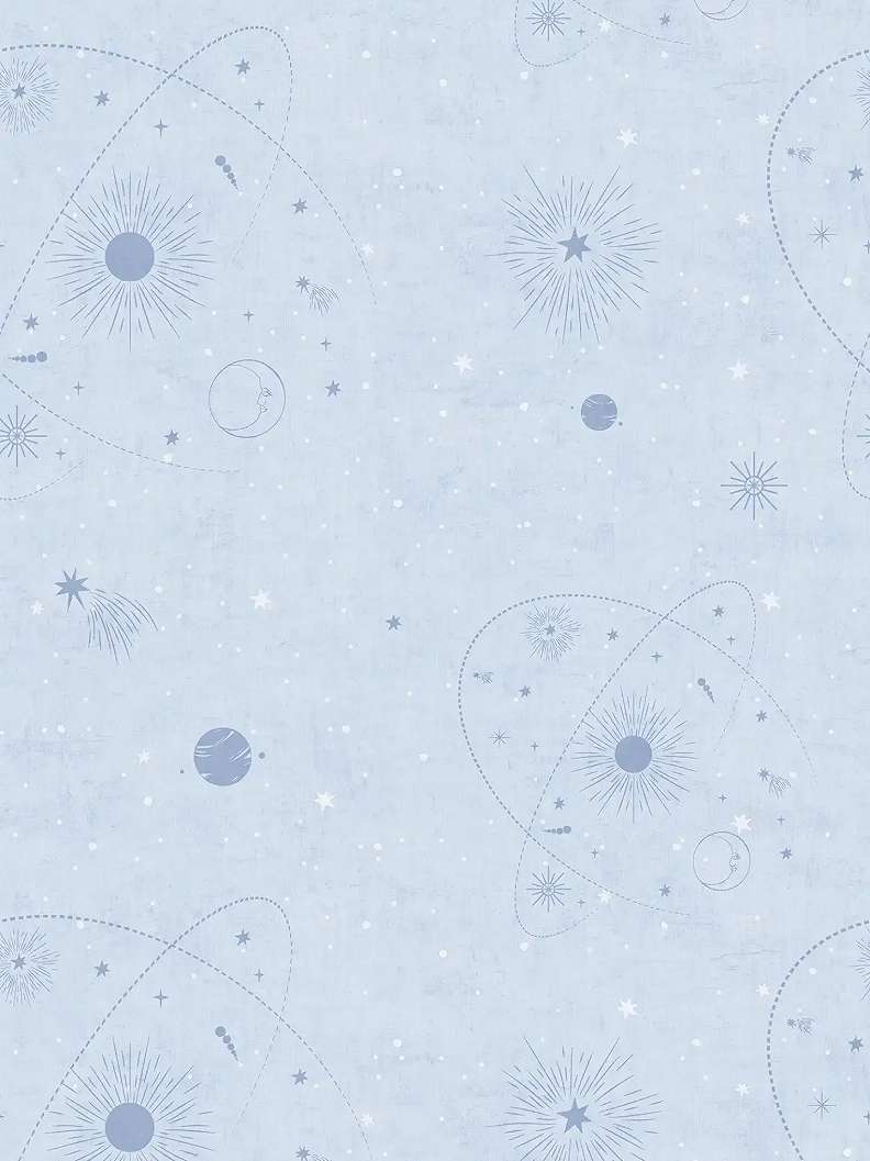 Gyerek tapéta kék bolygós mintával vinyl mosható