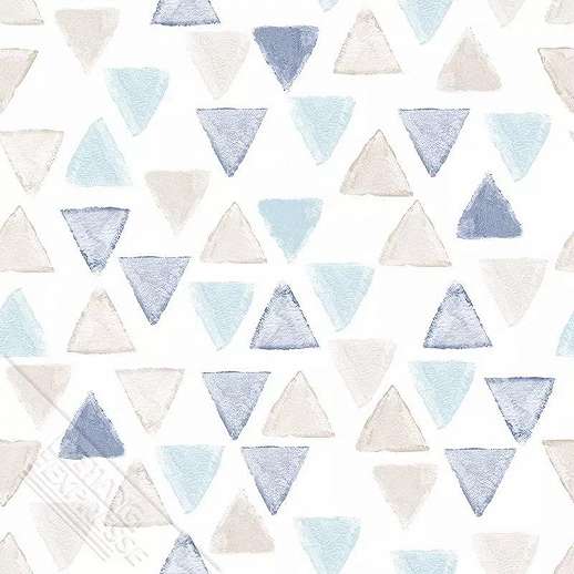 Gyerek tapéta kék trendi háromszög mintával