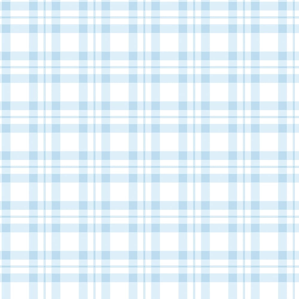 Gyerek tapéta kockás mintával kék színben