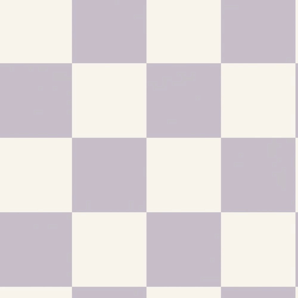 Gyerek tapéta kockás mintával lila-fehér színben