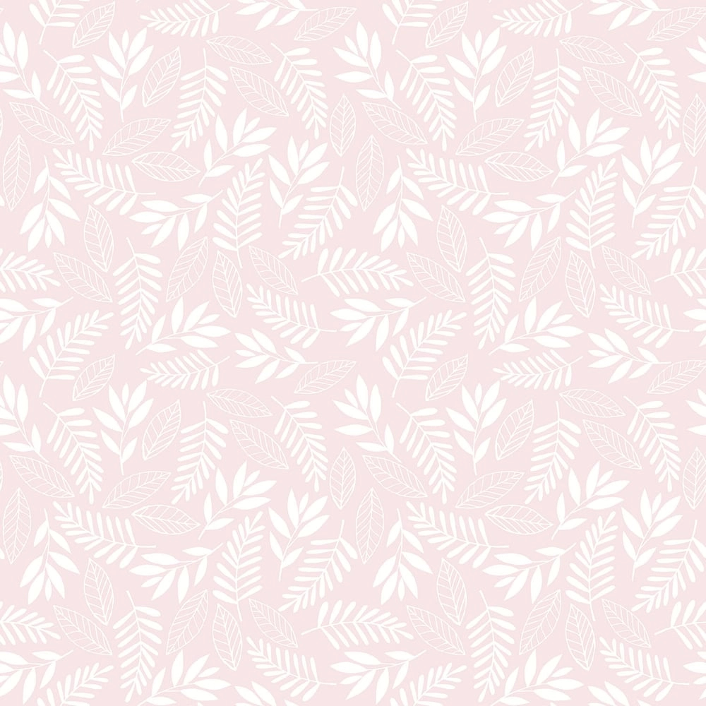 Gyerek tapéta levél mintával rózsaszín színben