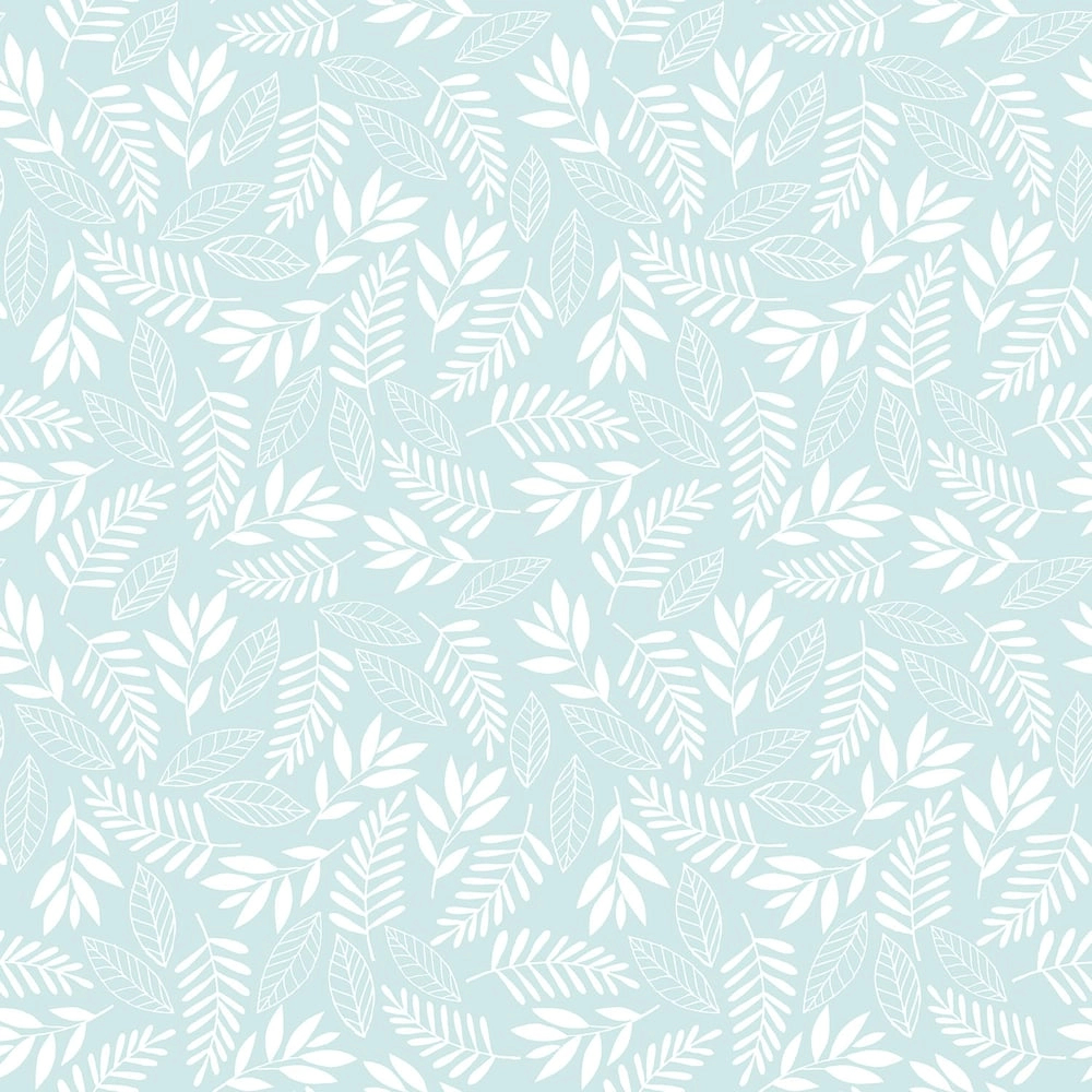 Gyerek tapéta levél mintával türkiz színben