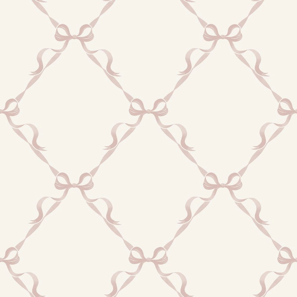 Gyerek tapéta masni mintával pink-krém színben