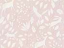 Gyerek tapéta pasztell rózsaszín alapon erdei állat mintával
