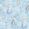 Gyerek tapéta sellő mintával kék színben