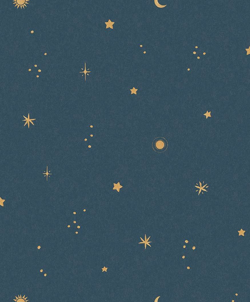 Gyerek tapéta sötétkék csillagos mintával