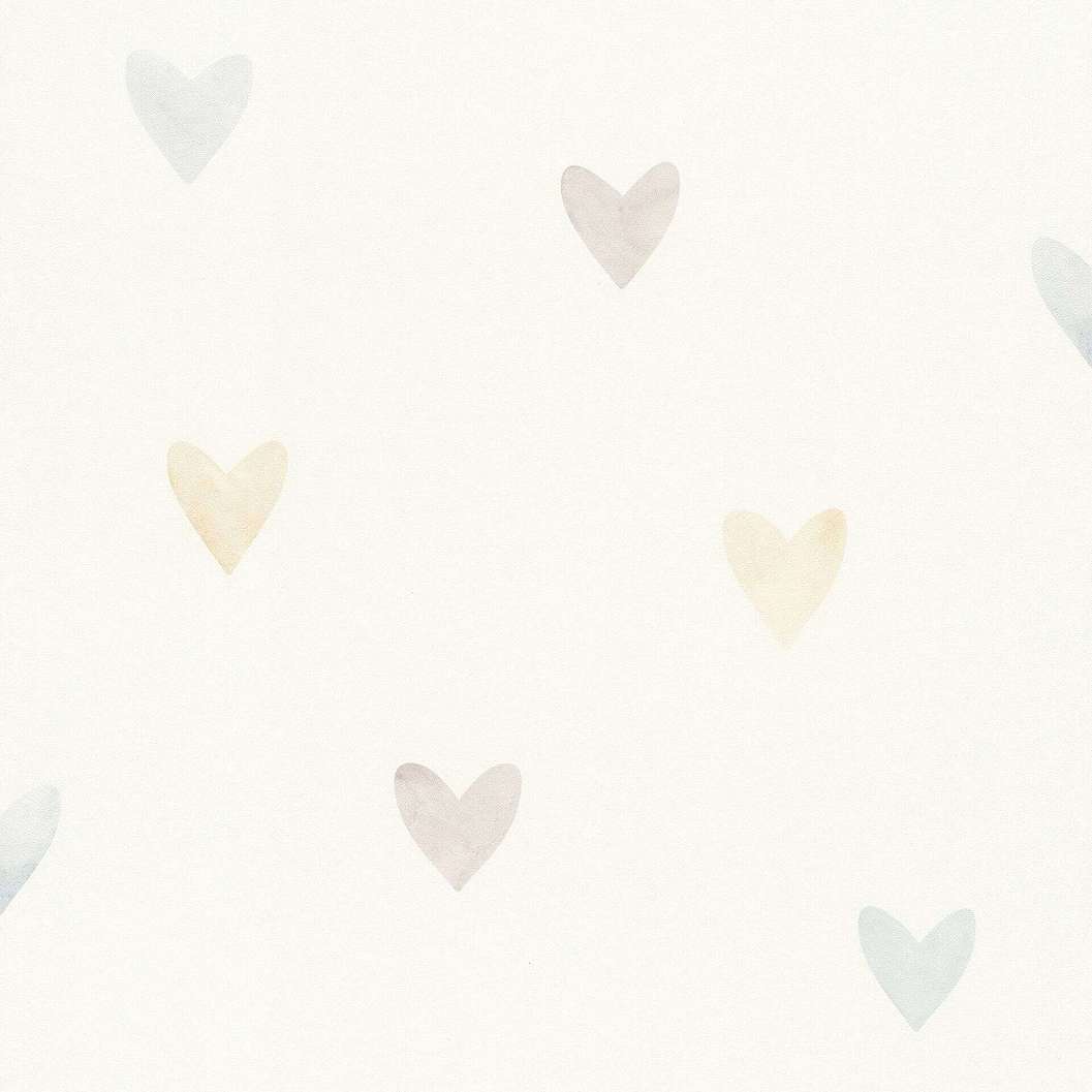 Gyerek tapéta szívecske mintával pasztel kék színben