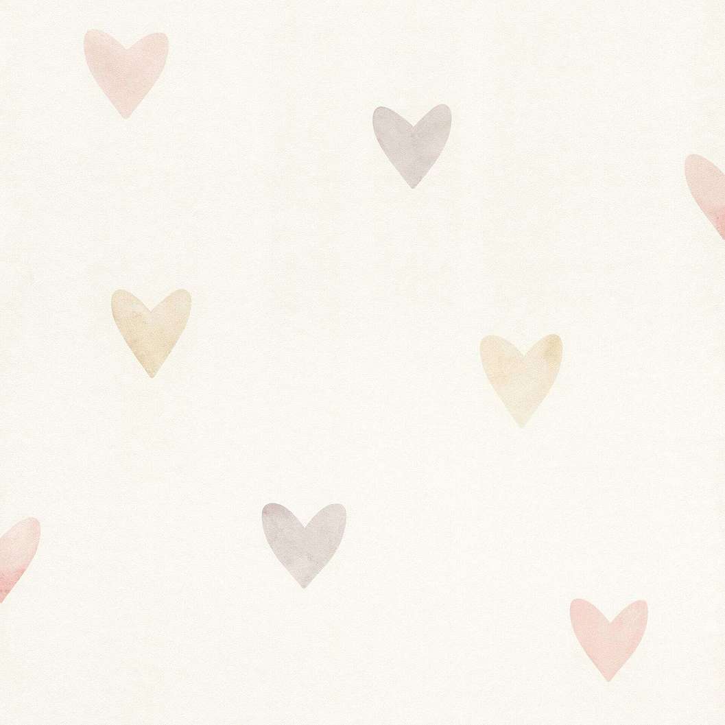 Gyerek tapéta szívecske mintával pasztel rózsaszín színben