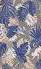 Gyerek tapéta trópusi állat mintával kék, rózsaszín és taupe alap színnel