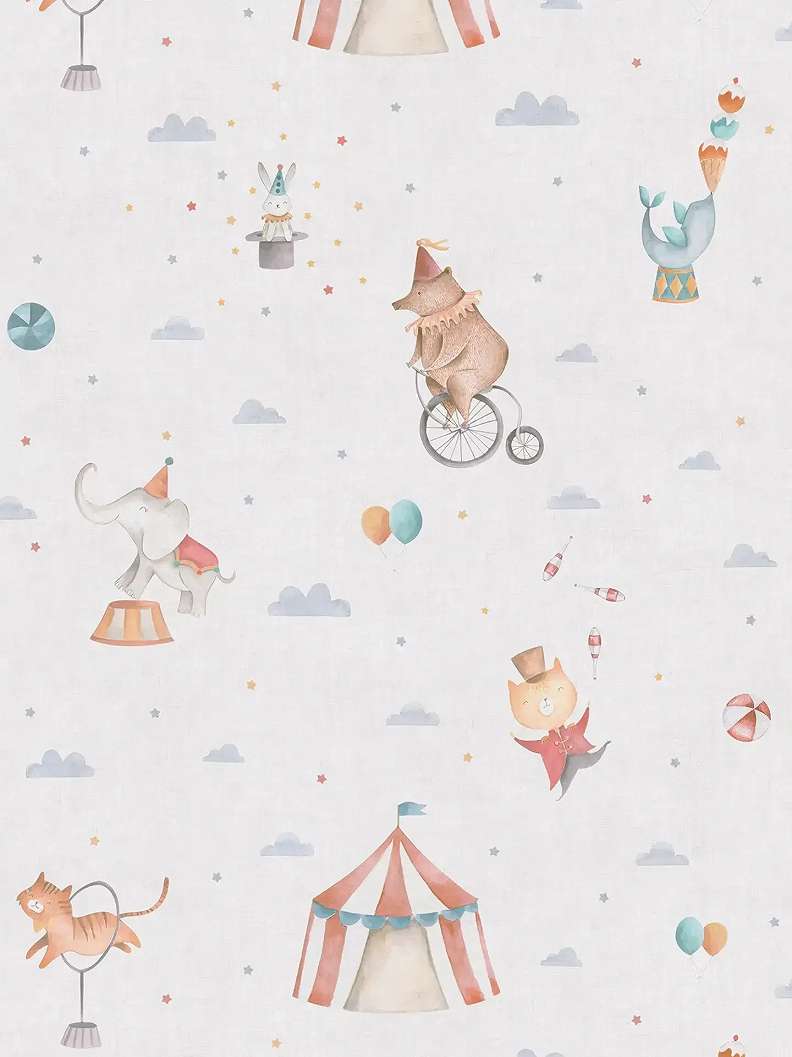 Gyerek tapéta virkuszos mintával mosható vinyl