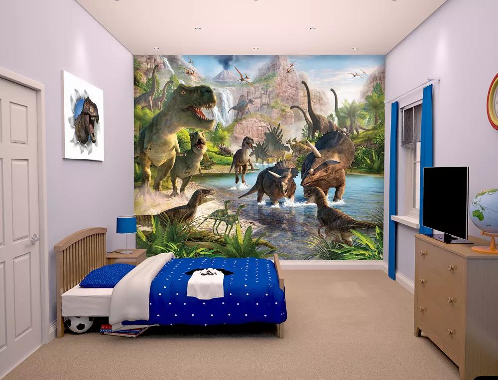 Gyerekszobai fali poszter dinoszauruszokkal