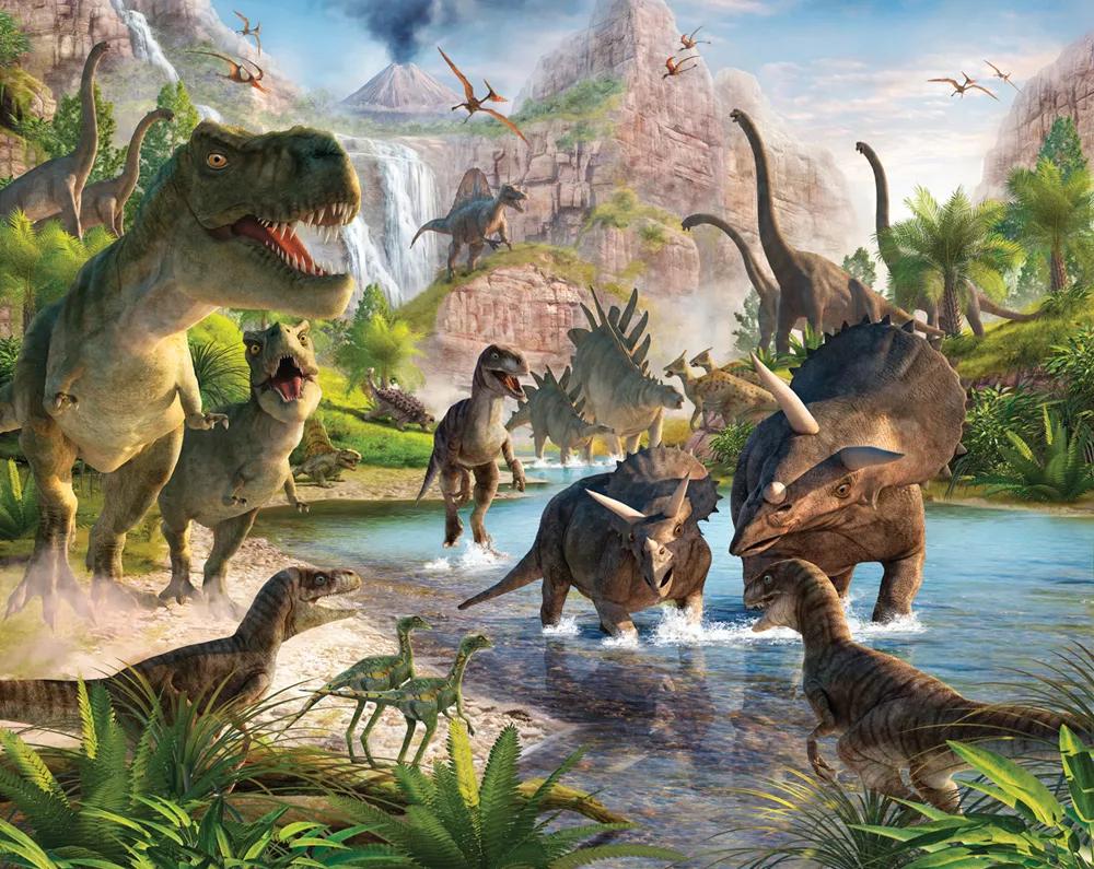 Gyerekszobai fali poszter dinoszauruszokal
