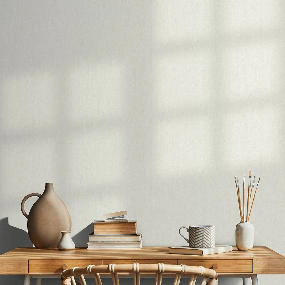 Halványbézs design tapéta elegáns enyhén csillámos textil mintával