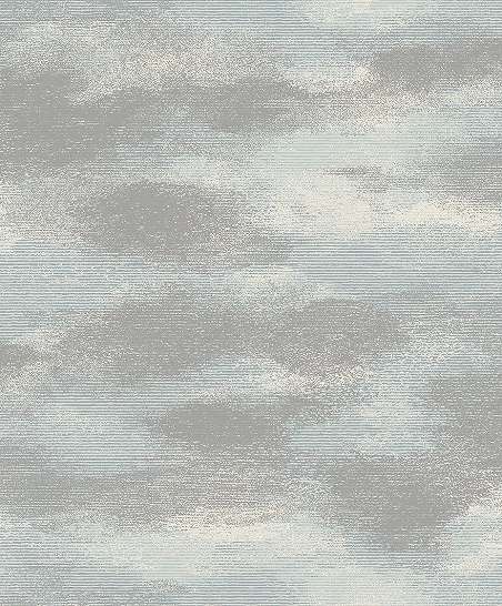Halványkék szürke metál fényű design tapéta stilizált felhő mintával