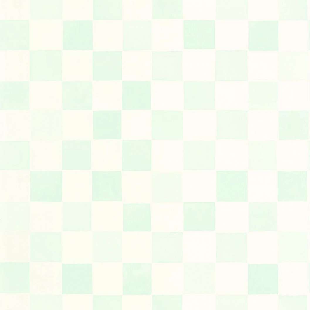 Halványzöld vidám kockás mintás design tapéta