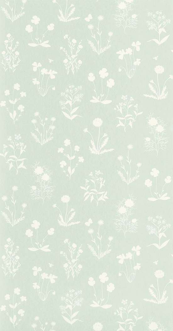 Halványzöld virágmintás vlies francia dekor tapéta
