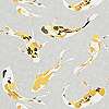 Harlequin dekor tapéta gyöngyház szürke alapon fehér sárga koi ponty mintával