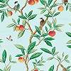 Harlequin tapéta klasszikus madár és botanikus mintával