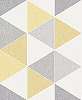 Háromszög mintás tapéta szürke, sárga retro háromszög mintával